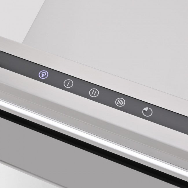 LUXAIR 90cm Premium Slimline Cooker Hood with Black Glass Door, Touch Controls in Stainless Steel | LA-90-LINEA-SS