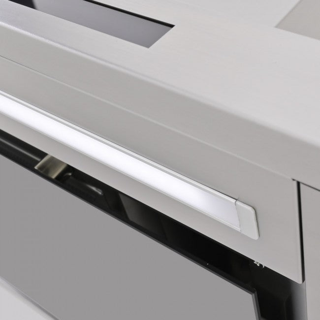 LUXAIR 90cm Premium Slimline Cooker Hood with Black Glass Door, Touch Controls in Stainless Steel | LA-90-LINEA-SS
