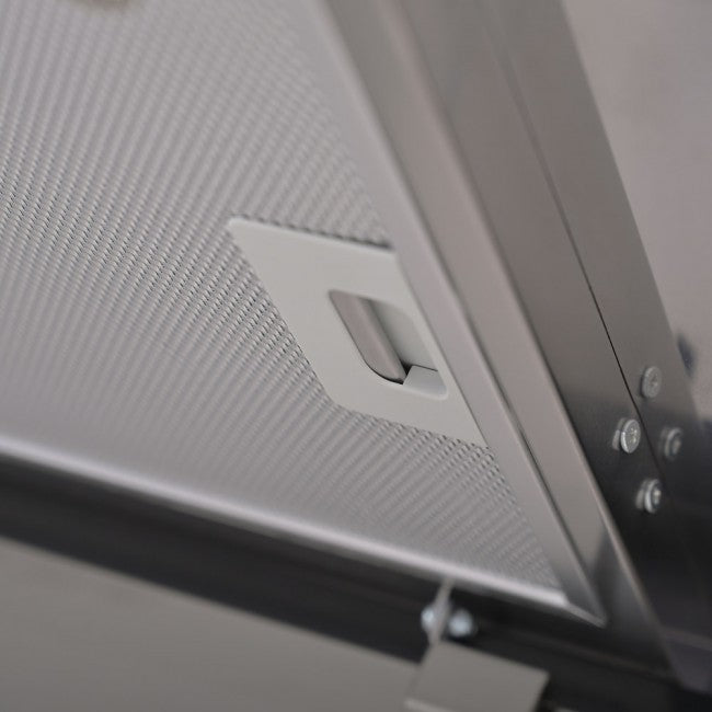 LUXAIR 90cm Premium Slimline Cooker Hood with Black Glass Door, Touch Controls in Stainless Steel | LA-90-LINEA-SS