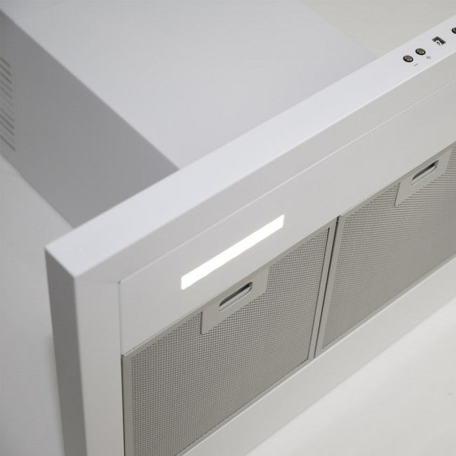 LUXAIR 80cm Slimline Flat Cooker Hood with Brushless Motor & Colour Changing LED's in White | LA-80-MODA-WHT