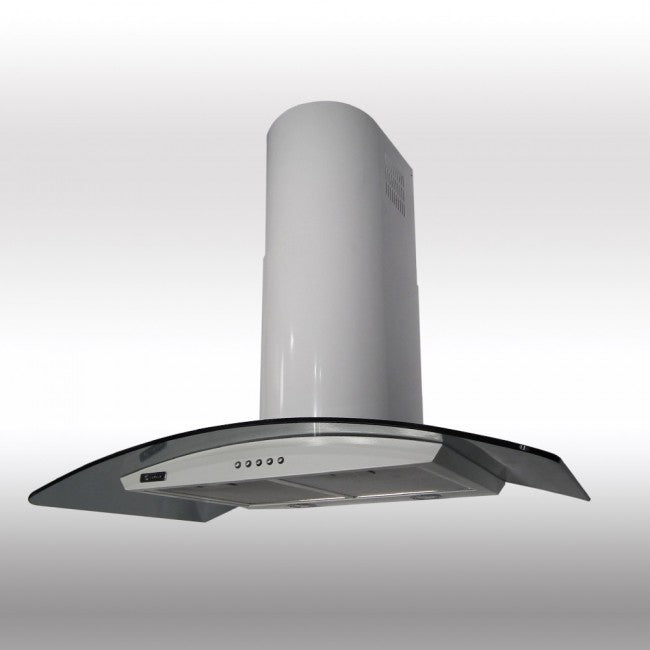 LUXAIR 80cm Premium Curved Glass Hood in Gloss White | LA-80-CVD-GL-WHT