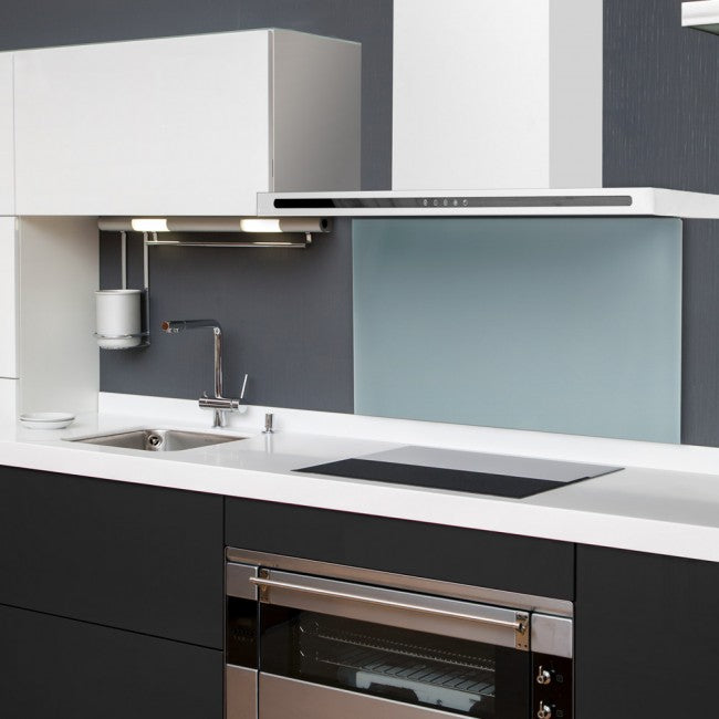 LUXAIR 70cm Premium Slimline Cooker Hood with Black Glass Door, Touch Controls in Gloss White | LA-70-LINEA-WHT