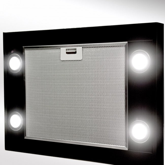LUXAIR 90cm Straight Glass Island Cooker Hood in Matt Black | LA-90-STGL-ISL-BLK