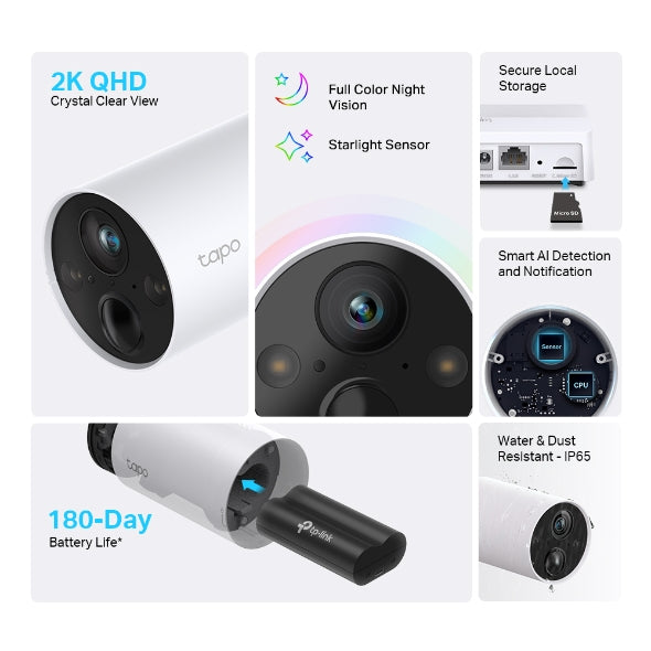 Tapo Smart Wire-Free Security Camera System 2 Cam || TAPOC420S2