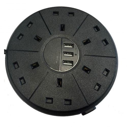 HOMESAFE Power Hub Smart Power & USB Charger - Black || TRE06B