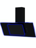 CULINA 90cm Angled Glass (with LED Halo) Hood Black | UBAHALO9