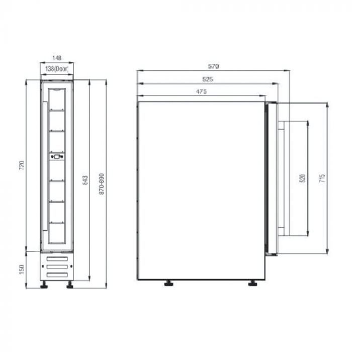 CULINA 150mm Built-in Wine Cooler - Stainless Steel Finish | WINE15.1