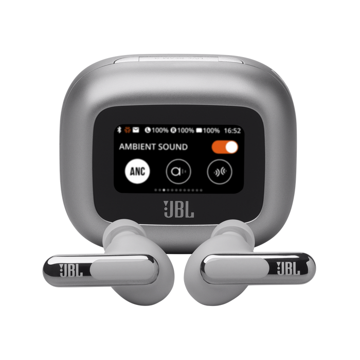 JBL Live Beam 3 True Wireless Noise-Cancelling Earbuds - Silver | JBLLIVEBEAM3SIL