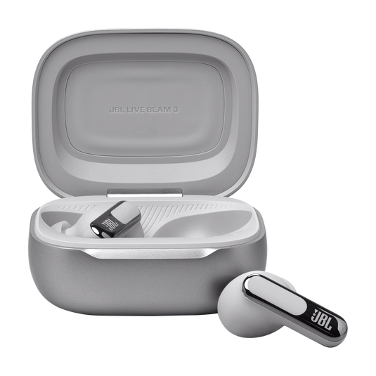 JBL Live Beam 3 True Wireless Noise-Cancelling Earbuds - Silver | JBLLIVEBEAM3SIL