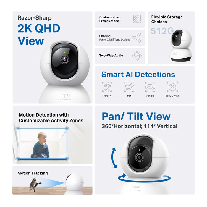 TP-Link Tapo C220 Pan/Tilt AI Home Security Wi-Fi Camera | TAPO C220