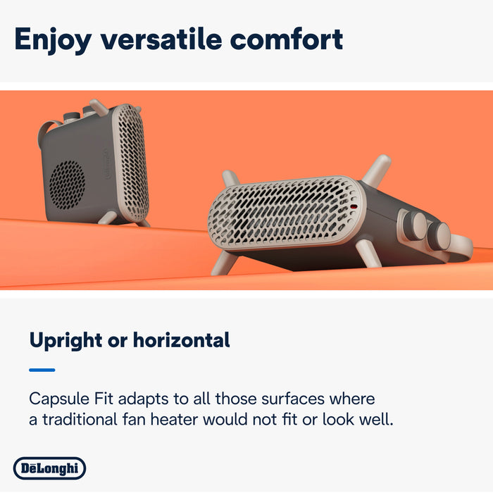 DeLonghi Ceramic Capsule Fit Fan Heater 2400W - Grey | HFS70B24.GY