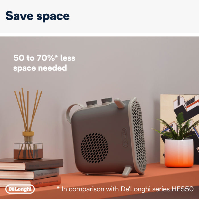 DeLonghi Ceramic Capsule Fit Fan Heater 2400W - Grey | HFS70B24.GY