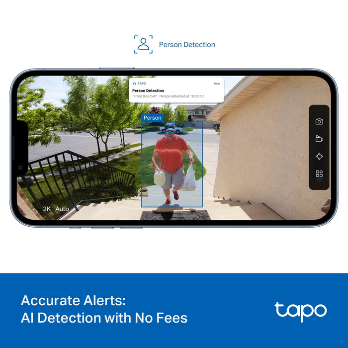 TP-Link Tapo TD20 2K Battery Video Doorbell Mini - Black | TD20