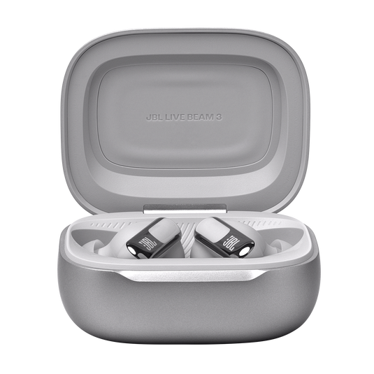 JBL Live Beam 3 True Wireless Noise-Cancelling Earbuds - Silver | JBLLIVEBEAM3SIL