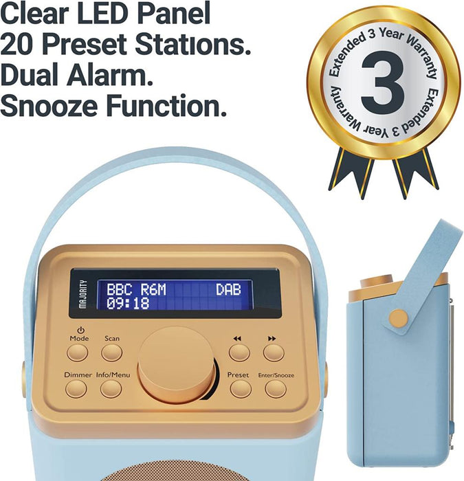 Majority Little Shelford Portable DAB FM Radio with Bluetooth - Duck Egg Blue | | 070528