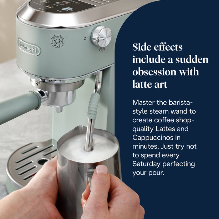 De'Longhi Dedica Duo Espresso Coffee Machine with Cold Brew and My LatteArt Steam Wand - Green | EC890.GR