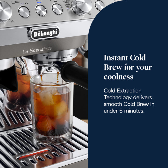 Delonghi La Specialista Arte Compact Manual Bean to Cup Coffee Machine with Cold Brew || EC9255.M
