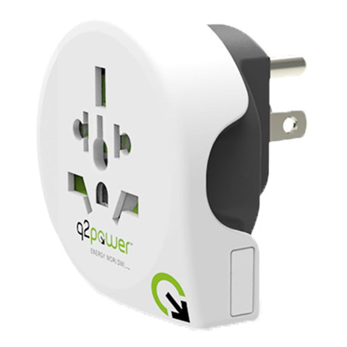 Q2 Power Earthed Travel Adapter - World to USA | 1.100140