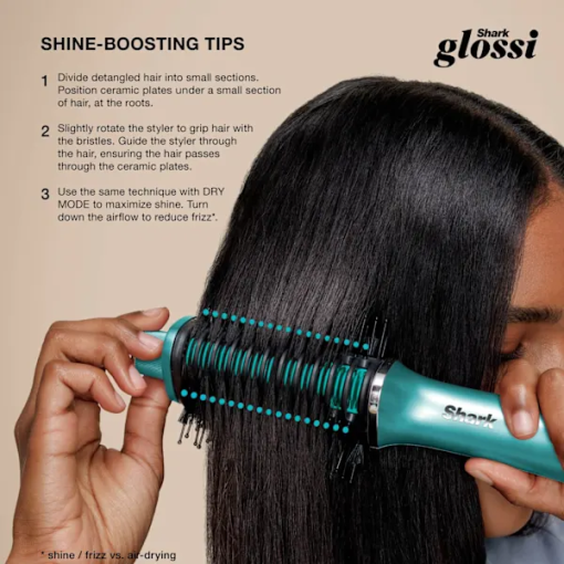 Shark Glossi Hot Brush + Air Glosser - Juniper Blue | HT302UKTL