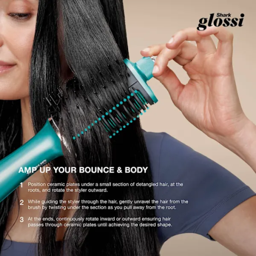 Shark Glossi Hot Brush + Air Glosser - Juniper Blue | HT302UKTL