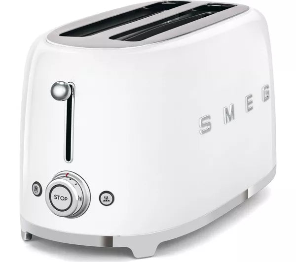 *OPEN BOX* Smeg 50's Style 4 Slice 2 Long Slot Toaster - Gloss White | TSF02WHUK
