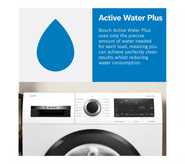 Bosch Series 2 Washing machine, front loader 8 kg 1400 rpm - White | WGE03408GB
