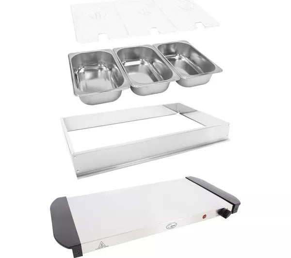 QUEST Electric Buffet Server & Warming Tray - Silver | 16520
