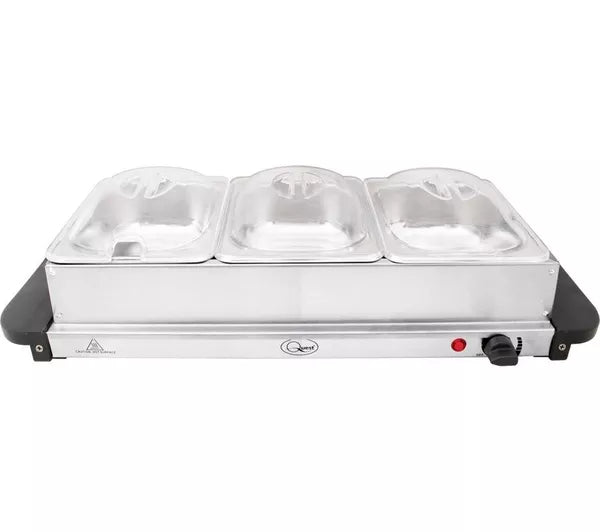 QUEST Electric Buffet Server & Warming Tray - Silver | 16520