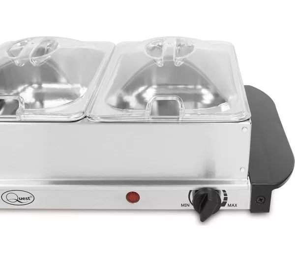 QUEST Electric Buffet Server & Warming Tray - Silver | 16520