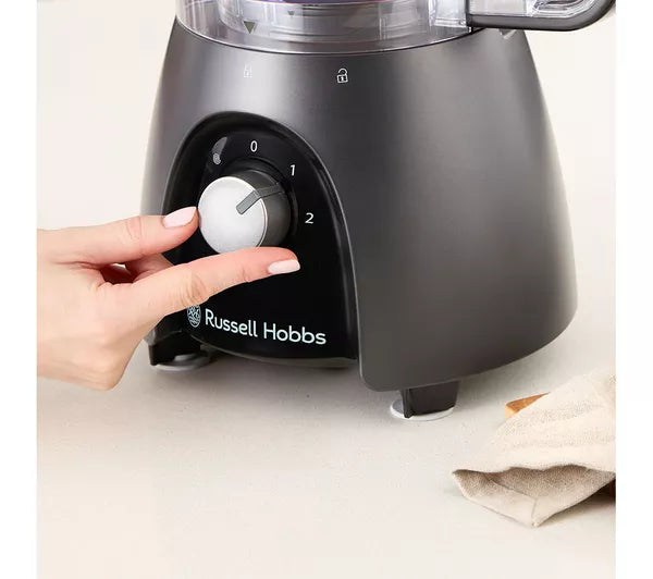 Russell Hobbs Desire 600W Food Processor with 2.3L Bowl and 1.5L Blender Jug - Matte Charcoal | 27111