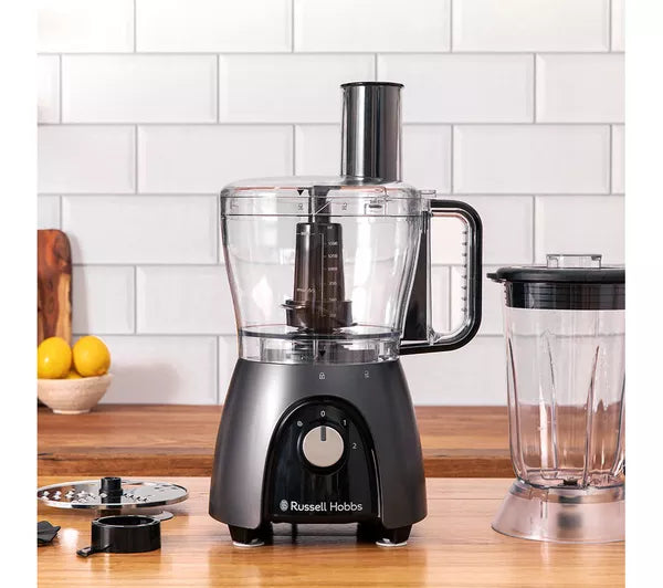 Russell Hobbs Desire 600W Food Processor with 2.3L Bowl and 1.5L Blender Jug - Matte Charcoal | 27111