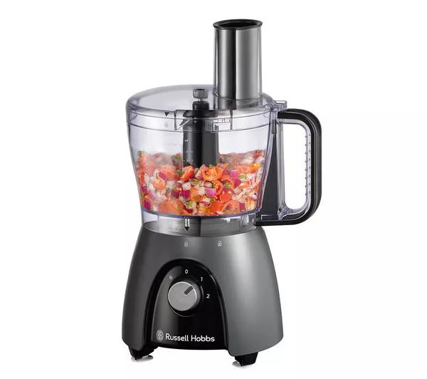 Russell Hobbs Desire 600W Food Processor with 2.3L Bowl and 1.5L Blender Jug - Matte Charcoal | 27111