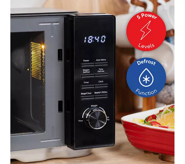 Russell Hobbs 23L Flatbed Digital Microwave 800W with 8 Auto-Cook Menus - Black | RHFM2365B