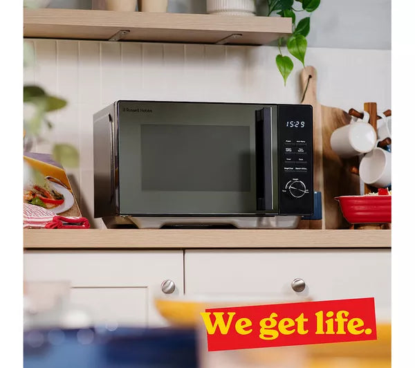 Russell Hobbs 23L Flatbed Digital Microwave 800W with 8 Auto-Cook Menus - Black | RHFM2365B