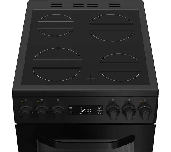 Hotpoint 50cm Freestanding Electric Double Cooker with Ceramic Hob – Black | HDE5VDCB