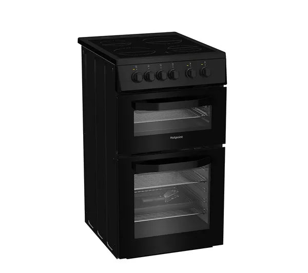 Hotpoint 50cm Electric Cooker - Black | HTE5VCB