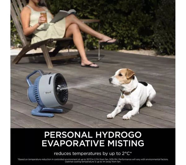 Shark FlexBreeze HydroGo Cordless Misting Fan with 150ml Tank - Glacier Blue | FA050UKBL