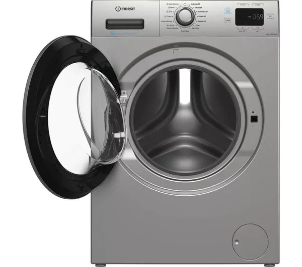 Indesit 9KG 1400 Spin Washing Machine - Silver | IP946SPUSH&GOUK