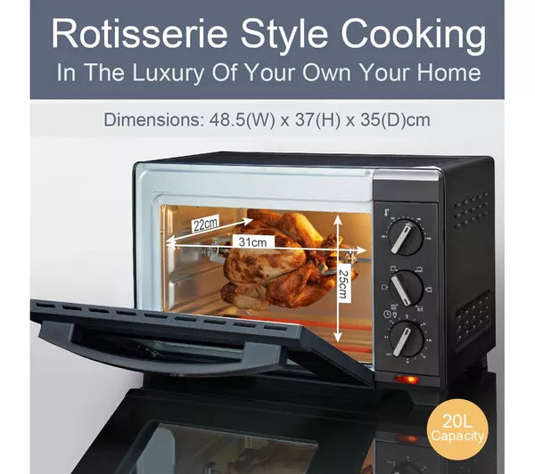 Quest Rotisserie Electric Mini Oven - Black | 35389