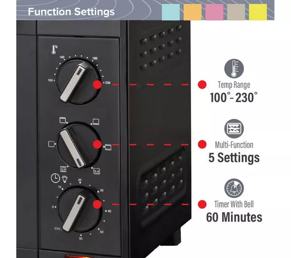 Quest Rotisserie Electric Mini Oven - Black | 35389