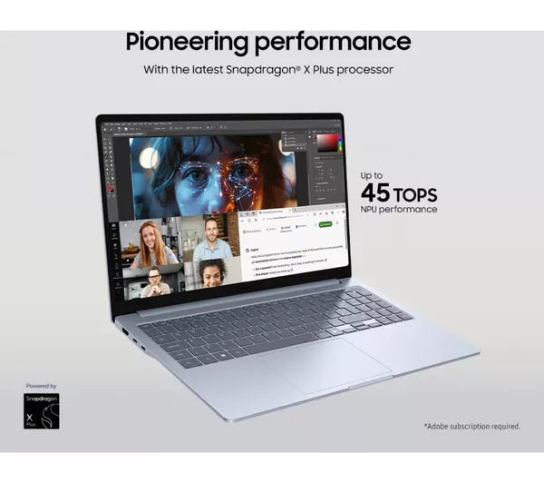 Samsung 15.6" Galaxy Book4 Edge Laptop  - Snapdragon X126100, 16GB RAM, 256GB UFS, Copilot+ | NP750XQB-KA1UK