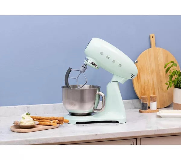 Smeg 50's Style 1000W 10 Speed Stand Mixer - Pastel Green | SMG SMF05PGUK