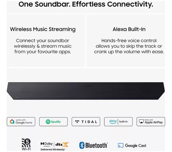 Samsung Q-Series HW-Q990H 11.1.4ch Dolby Atmos Soundbar with Wireless Subwoofer and Rear Speakers - Black | HW-Q990H/XU