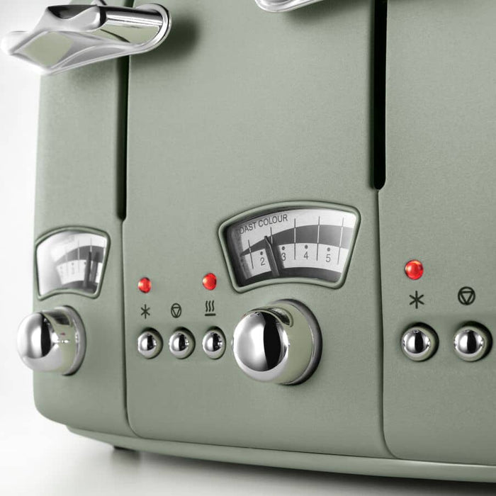 Delonghi Argento Flora 4 Slice Toaster - Peppermint Green | CT04G