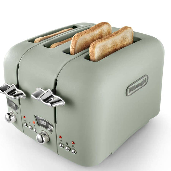 Delonghi Argento Flora 4 Slice Toaster - Peppermint Green | CT04G