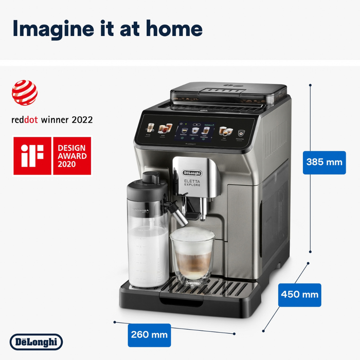 DELONGHI Eletta Explore Fully Automatic Coffee Machine | ECAM450.86.T
