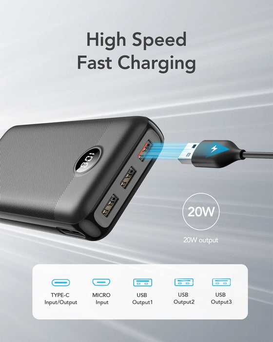 Veger L30S 30000mAh Power Bank with Digital Display - Black | W3008