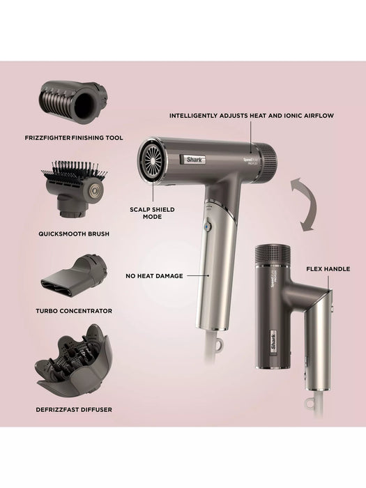 Shark SpeedStyle Pro FLEX 4-in-1 High-Velocity Hair Dryer System | HD542UK