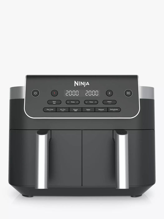 Ninja DualZone 6-in-1 7.6L 2-Drawer Air Fryer with Sync and Match Functions - Grey | DZ801UK