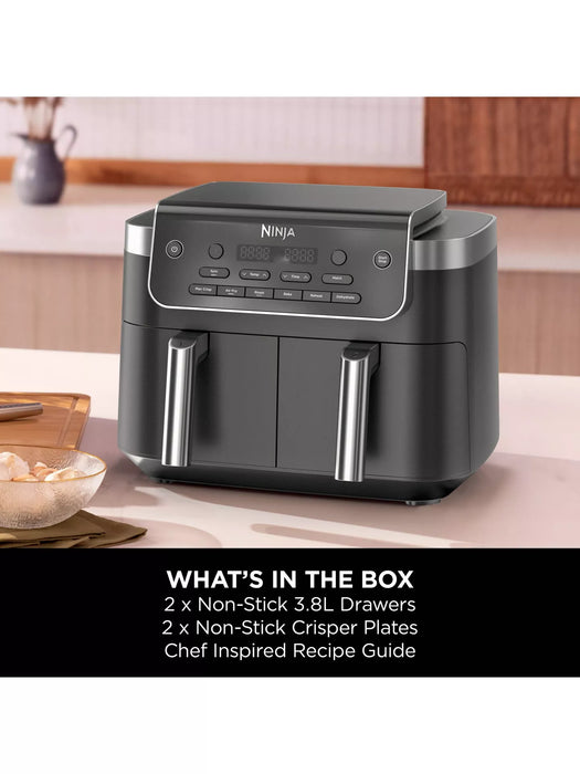 Ninja DualZone 6-in-1 7.6L 2-Drawer Air Fryer with Sync and Match Functions - Grey | DZ801UK